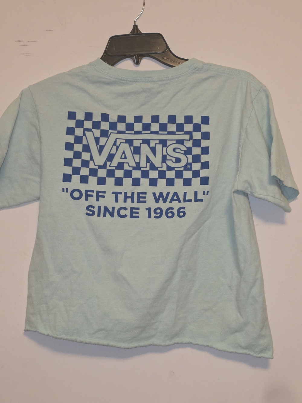 Vans Mint Green Tee with Navy Checkerboard Logo